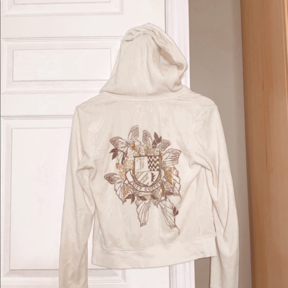 White Velour Juicy Couture Sweater! - Picture 2 of 2